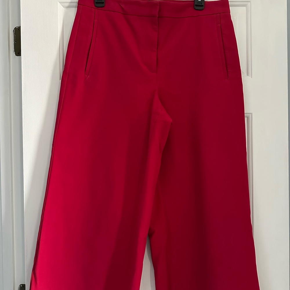 Ann Taylor Vibrant Red Wide Leg Pants